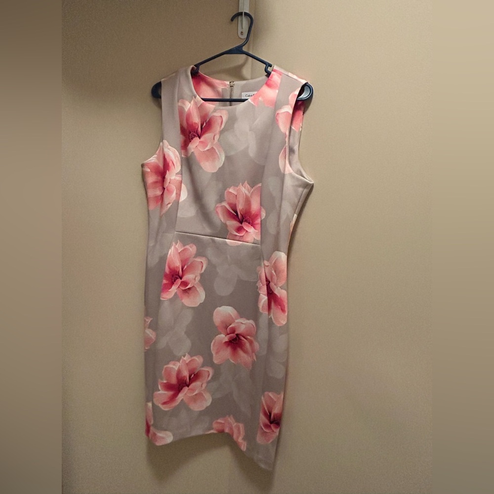 Calvin Klein Pink Floral Midi Dress